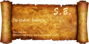Spinka Bence névjegykártya